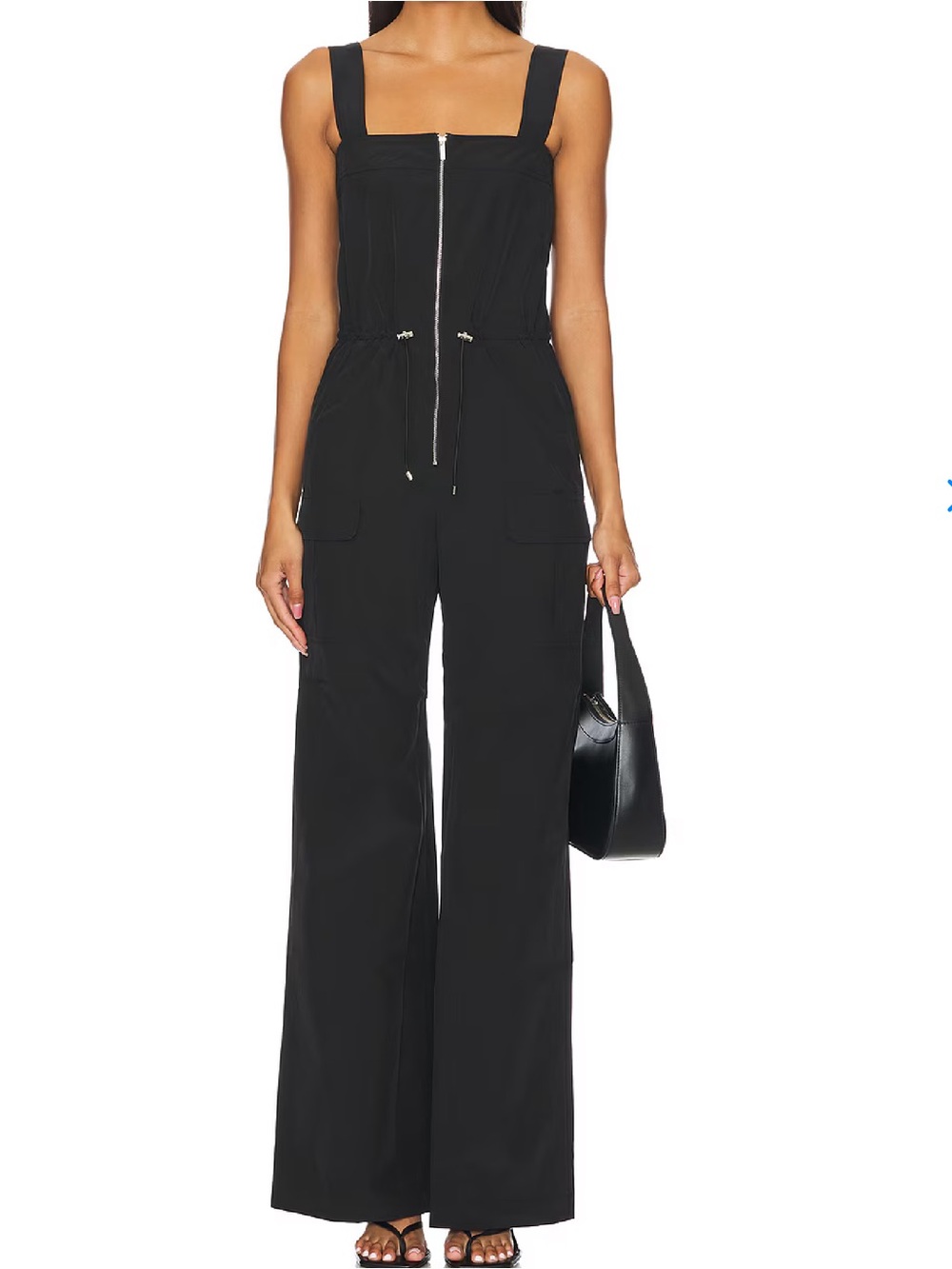 Amanda Uprichard Milo Jumpsuit, black, zip front, M